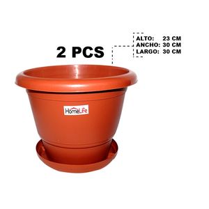 Macetero plast.redondo c \ base ref:0280 \ pt-12 (30x23cm)