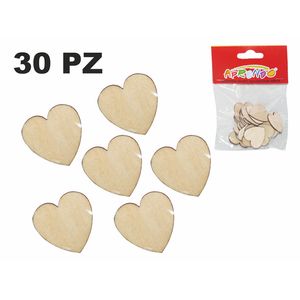Figura de Madera Aprendo, Corazón, 30 Pza, DIYXM0026-C