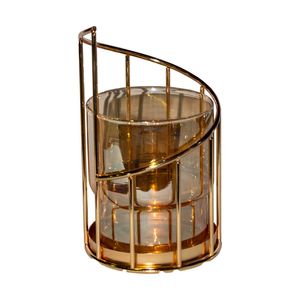 Candelabro metal ref: san2267 \ jc0390b-l dorado cristal (21x11cm)