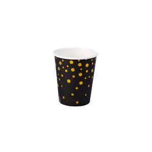 Vaso desechable carton negro puntos x10 pz.ref:2014c 9oz.