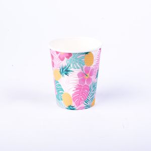 Vaso desechable carton flores x10 pz.ref:1047c 9 oz.