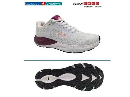 Zapato running mujer ref:jx8607w4 white \ coral \ bordo (35-38)