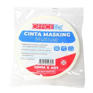 Cinta Masking Tape Office Life, Multiuso, 12MMX40Y