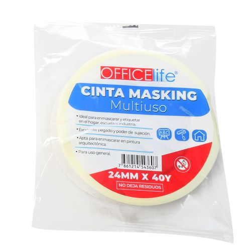 Cinta Masking Tape Office Life, Multiuso, 24MMX40Y