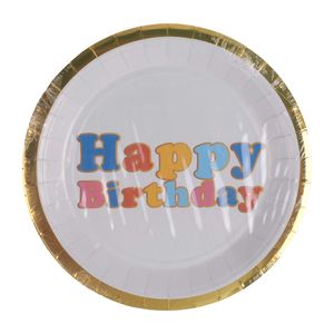 Plato desechable carton happy birthday x8 pz.ref:4385 \ ca-fcm1-p7 7
