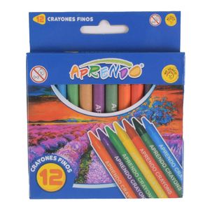 Crayón Aprendo, Fino, 12 colores, 8.8cm, 2612 \ 960329