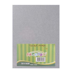 Papel seda x25 pz plateado ref:tp5070 (50x70cm) 20gm