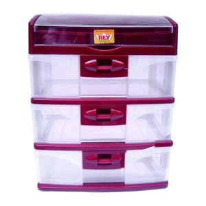 Organizador Plastico Rey, 3 Niveles, Cereza, 22X17X27cm, OGX024500 \ 000120