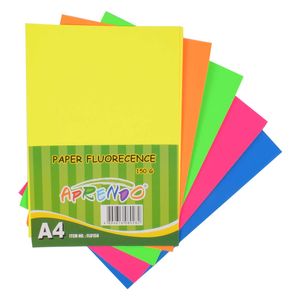 Cartulina Fluorecente Aprendo, A4, 10 Colores, 21x30cm, pz.150