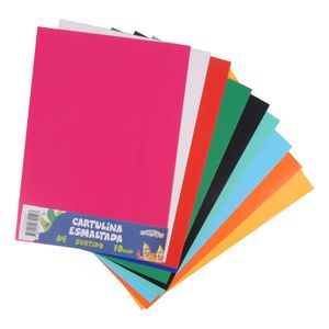 Cartulina Esmaltada Aprendo, A4, 10 Colores, 21x30cm, ce250-786