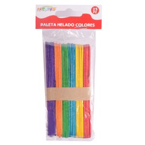 Paleta helado colores baja lengua x25pz (11.4x1.5cm)