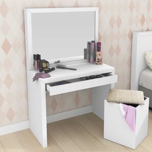 Tocador con Cajón Tecnomobili, Blanco, Sin asiento, 46.5x90x142.5cm, pe2000.0001