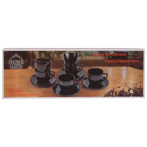 Taza c \ plato opal negro x6 pz.ref:hfxwb210-12pcs