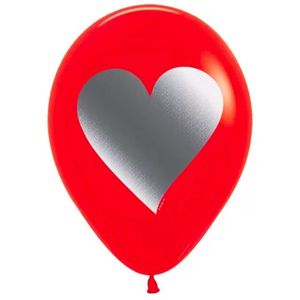 Globo fashion s r-12 rojo 015 \ 164496 corazon plata x50pz.