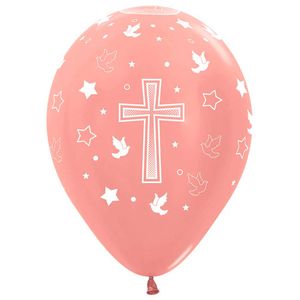 Globo metal r-12 dorado rosa \ 1era comunion 568 \ 130729