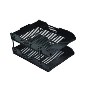 Organizador Plástico Office Life, 2 Pisos, Negro, 19.5x35x32.5cm, 51010001