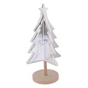 Arbol plateado base madera ref:dlh22q516-1dy (14.8x14.8x29.5cm)