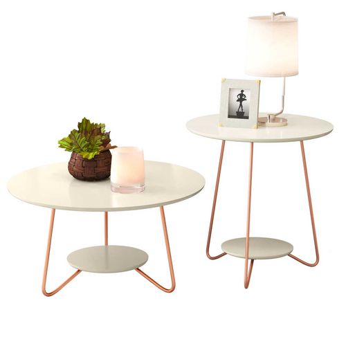 Mesa centro \ apoyo ref:21715 liz off white 34x60 - 52x50