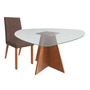 Juego Comedor Batrol, Canela, Marron, 1 Mesa, 6 Sillas, 78x130cm, 130 \ 25