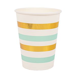 Vaso desechable dorado menta x8 pz.ref:4373 \ ca-gmi-v9c 9oz.