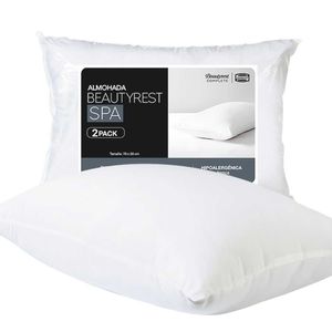 Almohada Simmons, Fibra, Blanco, 2 Fundas, 50x70cm, 593070