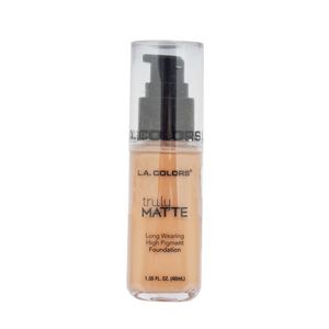 Base Líquida Matte L.A Colors, Beige Dorado, Larga Duración, 40ml, CLM357