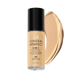 Base Líquida y Corrector Conceal Perfect Milani, Beige Claro, 2 en 1, MPCF-03