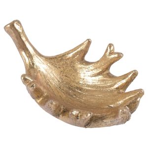 Adorno Decorativo Figura Hoja, Resina, 16x10cm, Dorado, TG948284