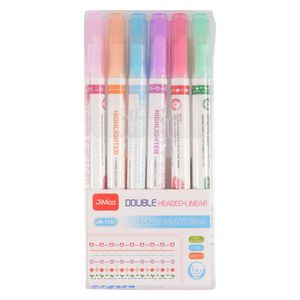Marcador Punta Fina, con Resaltador, 6 Colores, 15cm, hm0327 \ jm-7707