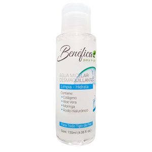 Agua Micelar Benéfica, Desmaquillante, 120ml, Todo Tipo de Piel, T10326