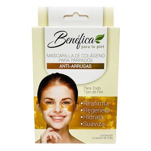 Mascarilla de Colágeno Benéfica, Para Párpados, Anti-Arrugas, 3 pares, T10317