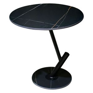 Mesa Centro, Metal y Mármol, Negro, 50x50cm, st04
