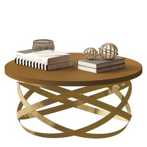 Mesa Centro Luxo JB Batrol, Nature Dorado, 33x61cm, 8045