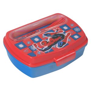 Lonchera Spiderman Stor, Cubiertos, 18x15x6cm, 74709