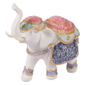 Adorno Decorativo Figura Elefante, Blanco, 20x19cm, ES22906