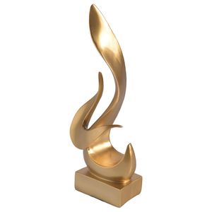 Adorno Figura Abstracta, Poliresina, 13x30cm, Dorado, ES22924