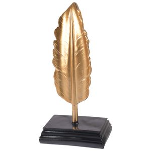 Adorno Figura Pluma, Poliresina, 11x25cm, Dorado, ES22928