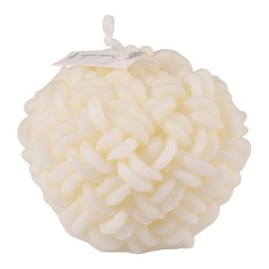 Vela Decorativa, Bola de Lana, Blanco, 7x6cm, HM0379