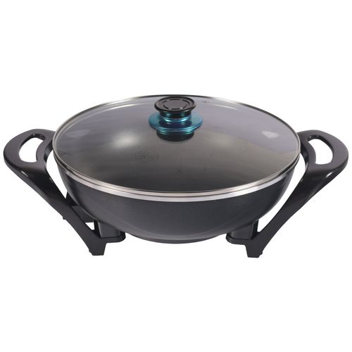 Sartén Eléctrico, Electric Life, 5 Litros, 1400W, Wok Redondo, Negro, EFP-0055