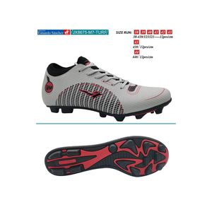 Calzado futbol pupo hombre jx8675-m7-turf (38-43) silver \ black \ red