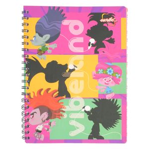 Cuaderno univ.pasta flexible trolls 100 hojas cuadros ref:253729