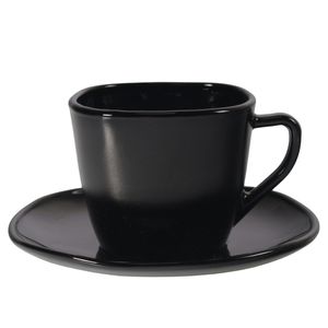 Taza c \ plato opal negro x6 pz.hy09bfxp55bfxb220jc 220ml