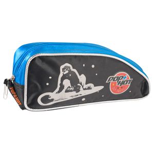 Cartuchera Nylon Pop Hot, Negro con Azul, 24x10x5cm, HF-2102 016438