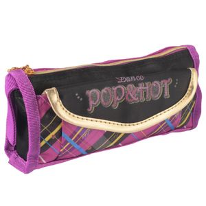Cartuchera Nylon Pop Hot, Morado con Negro, 20x10x6cm, HF-2604 040082