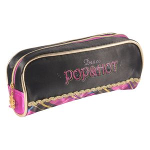 Cartuchera Nylon Pop Hot, Negro, 21x10x5cm, HF-2607 04099