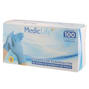 Guante nitrilo s \ polvo x100 (s) mediclife