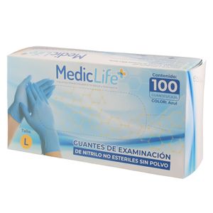 Guante nitrilo s \ polvo x100 (l) mediclife