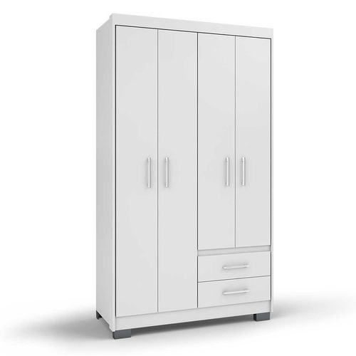 Ropero Batrol, 4 puertas, 2 Cajones, Blanco, 46.5x105.3x185cm, 02.1196.44