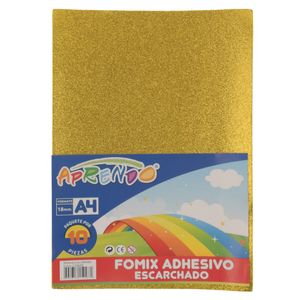 Fomix Escarchado Aprendo, A4, Adhesivo, 10 Pza, Amarillo, 266985