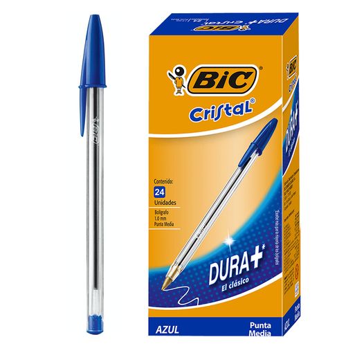 Bolígrafo Bic Cristal, Azul, Punta Media